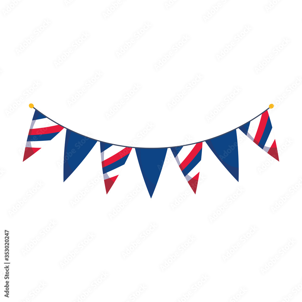 Blue white and red banner pennant vector design