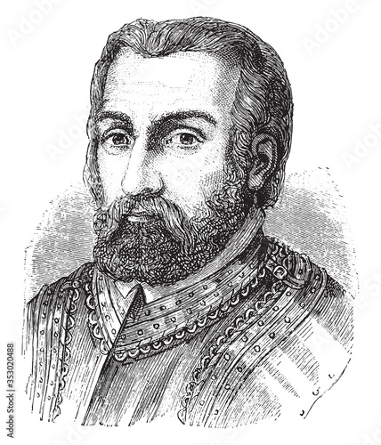 Pierre Terrail, seigneur de Bayard, vintage illustration.