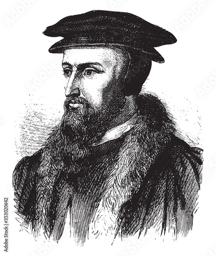 John Calvin of France, vintage illustration.