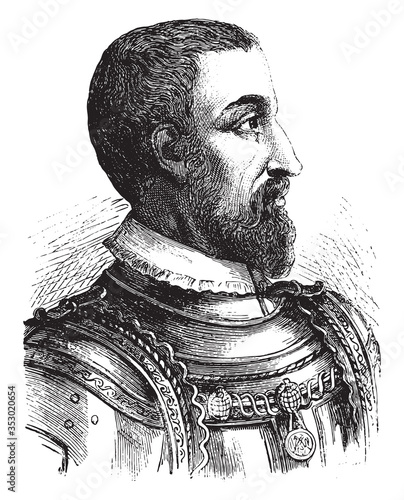 Francis, Duke of Guise, vintage illustration.