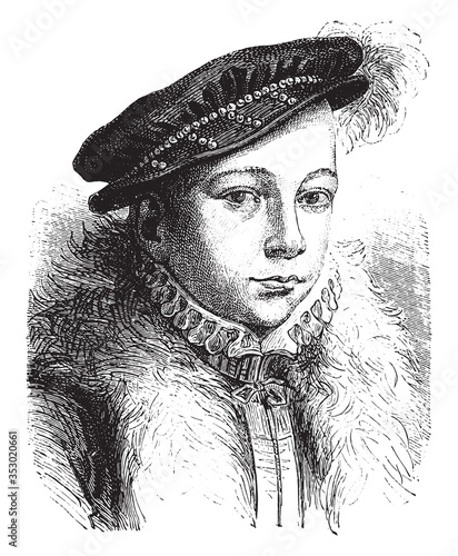 Francis II of France, vintage illustration.