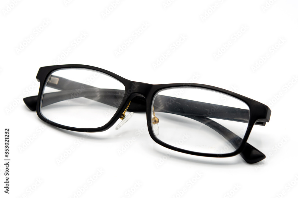black eye glasses isolated on white background. black eye glasses isolated on white background.