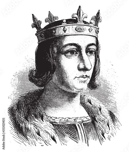 Louis X of France, vintage illustration.