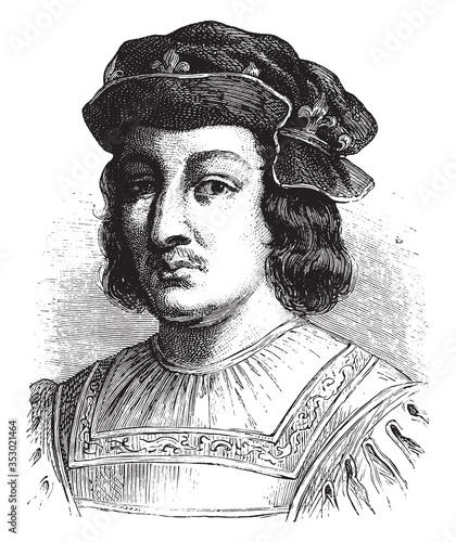 Philip V of France, vintage illustration.