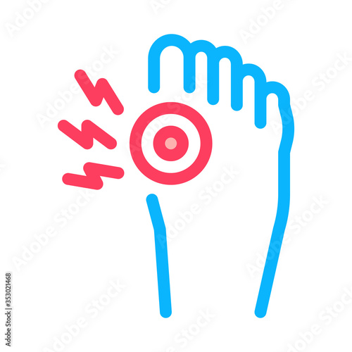 arthritis of bone on foot icon vector. arthritis of bone on foot sign. isolated contour symbol illustration