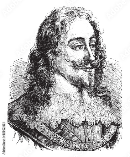 Φωτογραφία Charles I of England, vintage illustration.