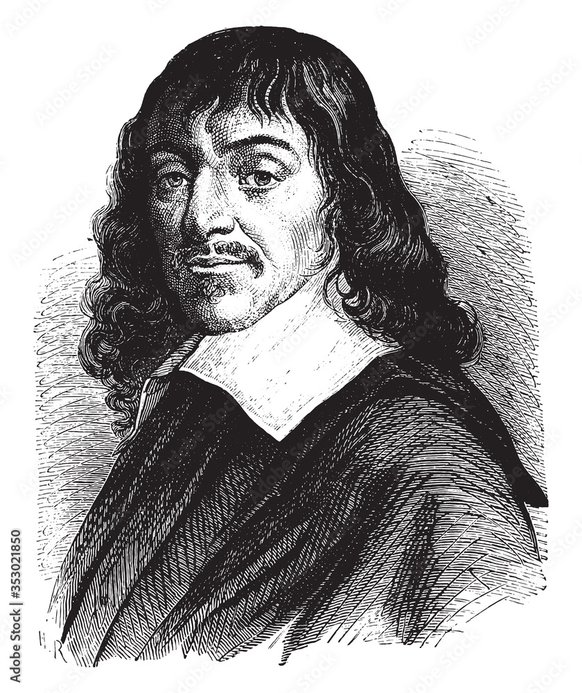 Rene Descartes, vintage illustration. Stock Vector | Adobe Stock