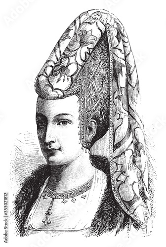 Elisabeth of Bavaria, vintage illustration.