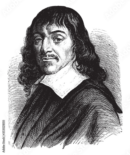 Rene Descartes, vintage illustration. photo