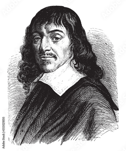 Rene Descartes, vintage illustration.