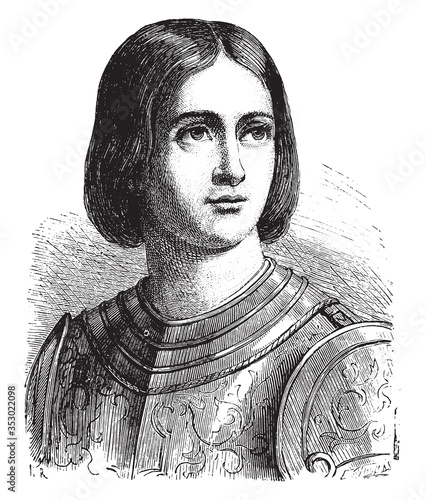 Jeanne D'Arc, vintage illustration.