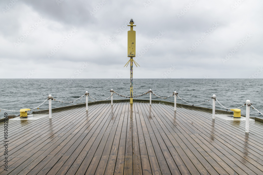 Tip of Sopot pier on a cloudy day Tip of Sopot pier on a cloudy day