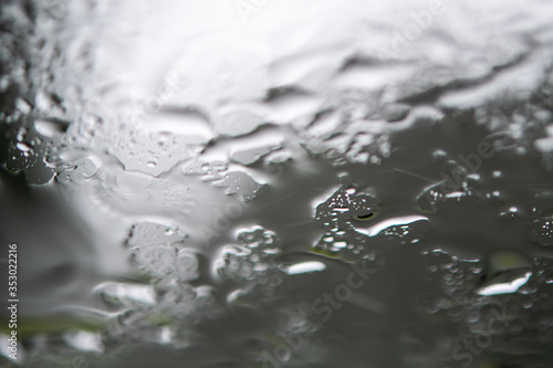 water drops on window glass.