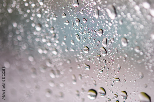 water drops on window glass.