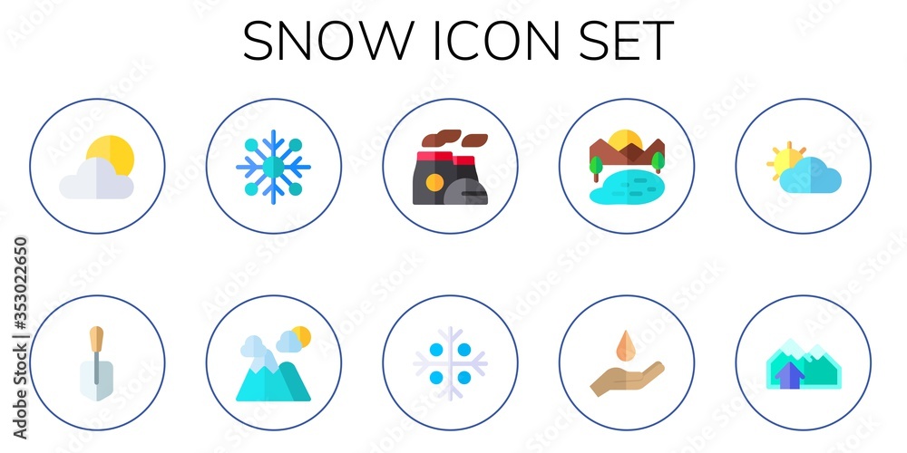 Modern Simple Set of snow Vector flat Icons
