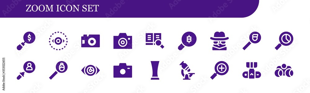 zoom icon set