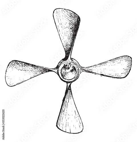 Propeller, vintage illustration.