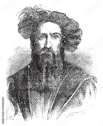Christopher Columbus, vintage illustration.