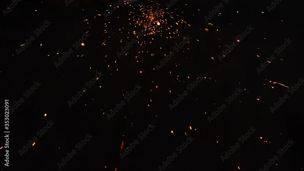 Angle Grinder Sparks Flying With Black Background In Slow Motion Angle Grinder Sparks Flying With Black Background In Slow Motion