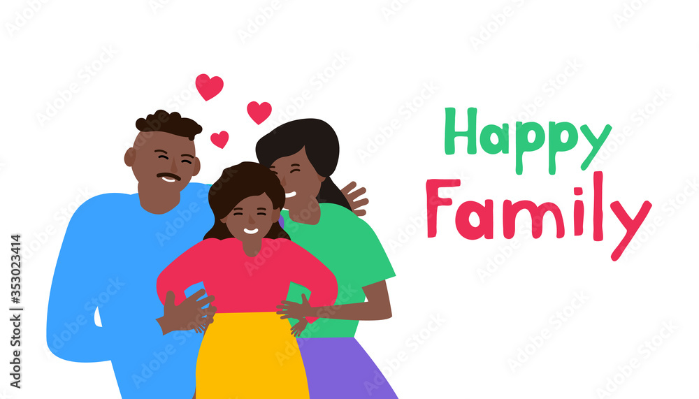 happy african american family vector illustration happy african american family vector illustration