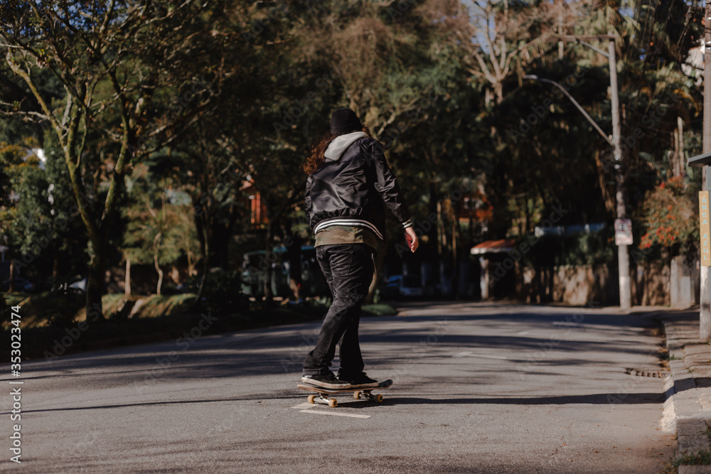 Fototapeta premium Kick pushing skateboard