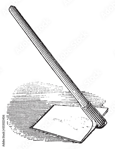 Hoe tool, vintage illustration.