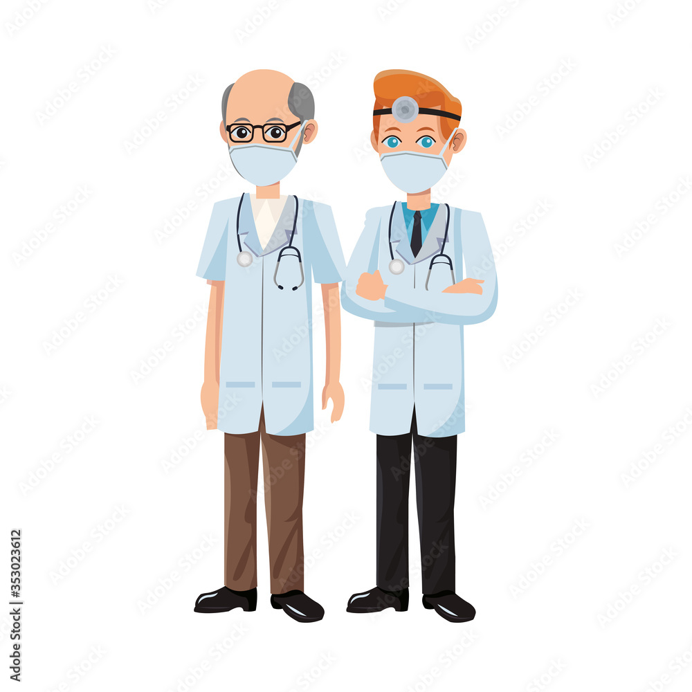 male doctors using medical masks