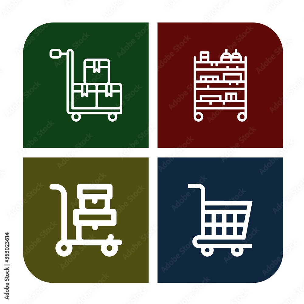 shopping trolley icon set shopping trolley icon set