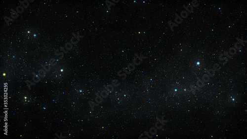 Night sky with stars sparkling on black background photo