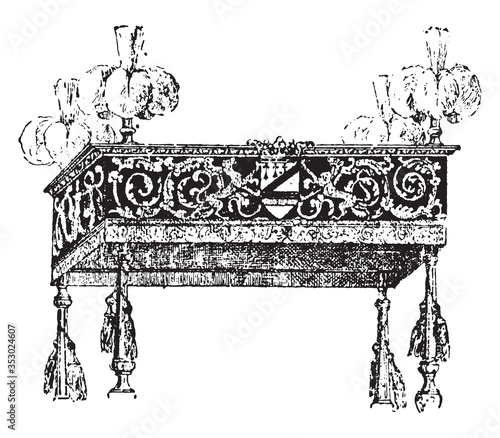 Baldachin, vintage illustration.
