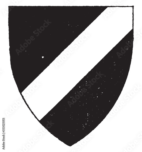 Shield bar, vintage illustration.