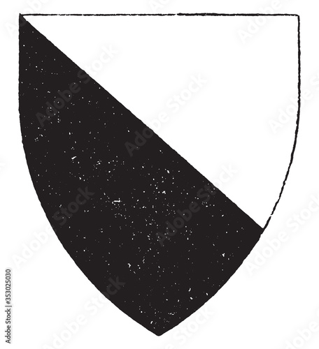 Slice shield, vintage illustration.