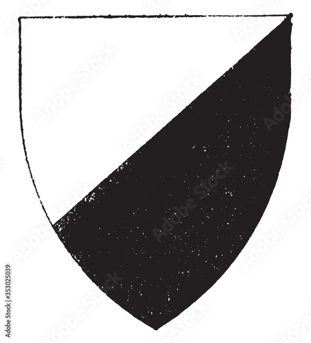 Shield size, vintage illustration.
