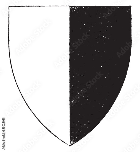 Shield gone, vintage illustration.