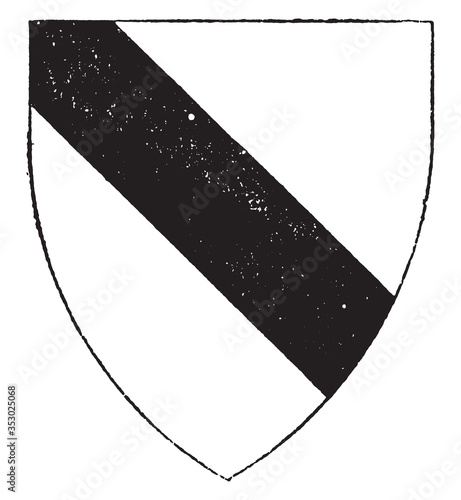 Shield band, vintage illustration.