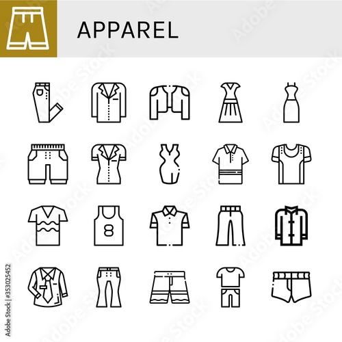 Set of apparel icons