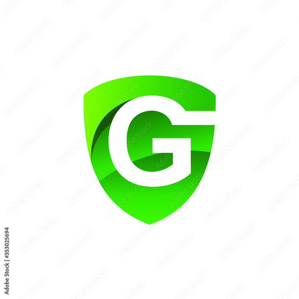 Letter g shield logo design Letter g shield logo design