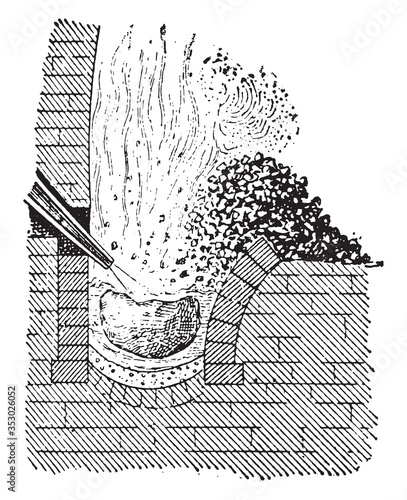 Bloomery, vintage illustration.