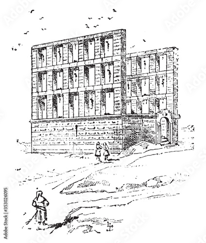 Gibbet of Montfaucon, vintage illustration.