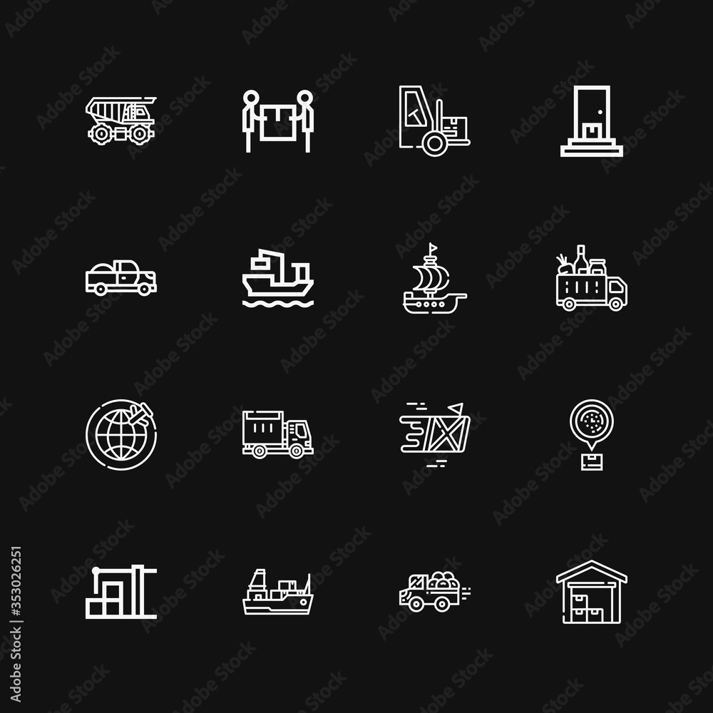 Editable 16 shipment icons for web and mobile Editable 16 shipment icons for web and mobile