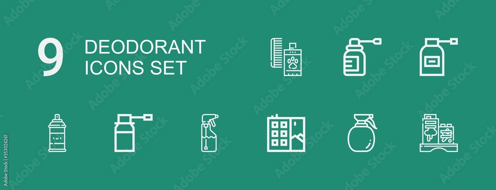 Editable 9 deodorant icons for web and mobile Editable 9 deodorant icons for web and mobile