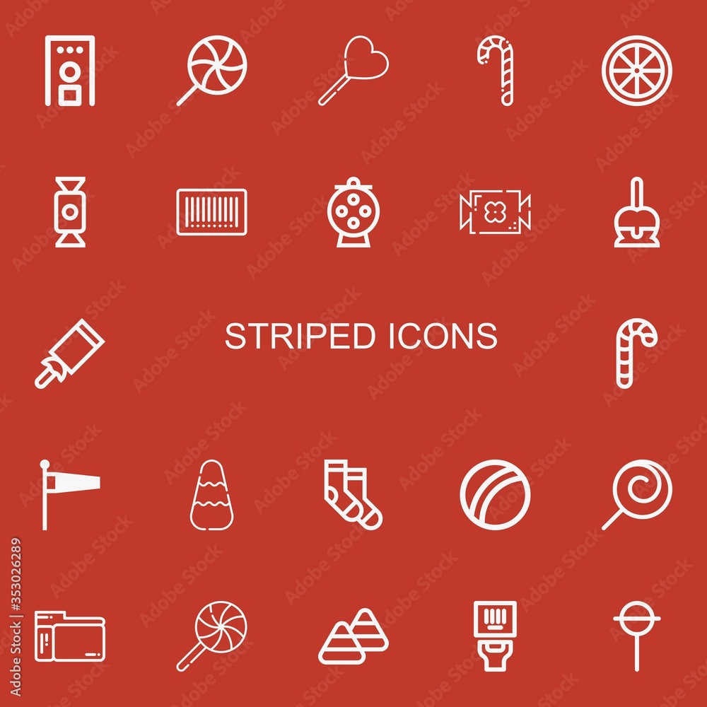 Editable 22 striped icons for web and mobile Editable 22 striped icons for web and mobile