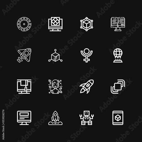 Editable 16 futuristic icons for web and mobile