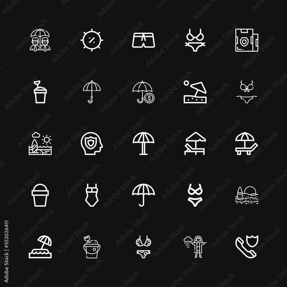 Editable 25 umbrella icons for web and mobile Editable 25 umbrella icons for web and mobile
