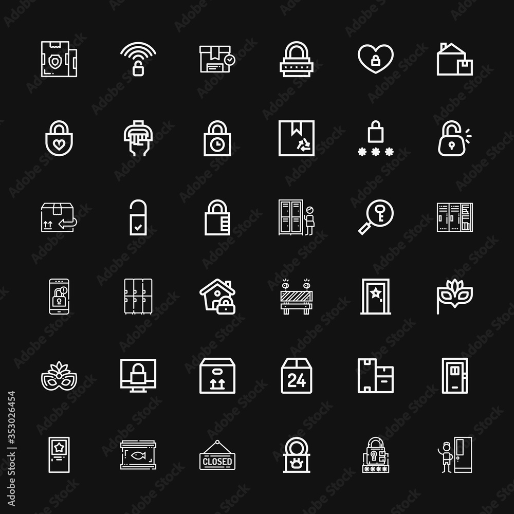 Editable 36 closed icons for web and mobile Editable 36 closed icons for web and mobile