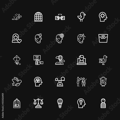 Editable 25 freedom icons for web and mobile