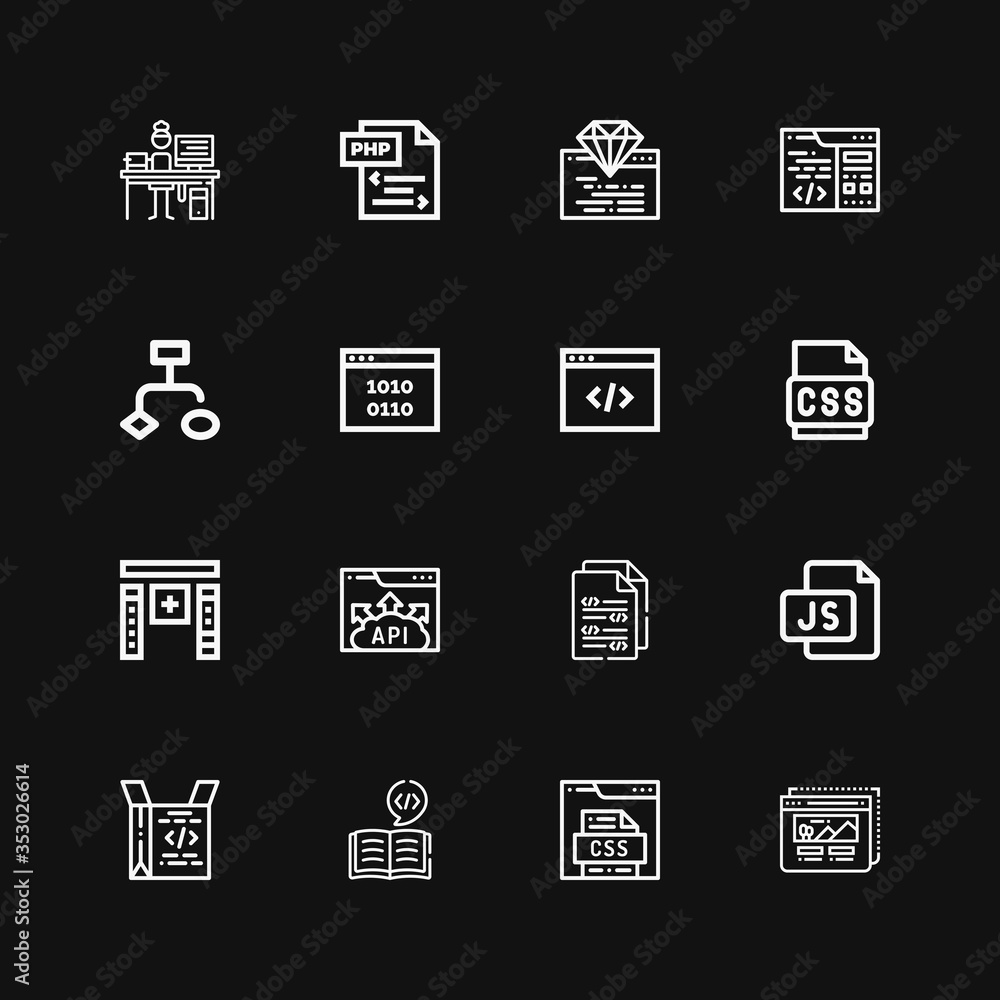 Editable 16 programming icons for web and mobile Editable 16 programming icons for web and mobile