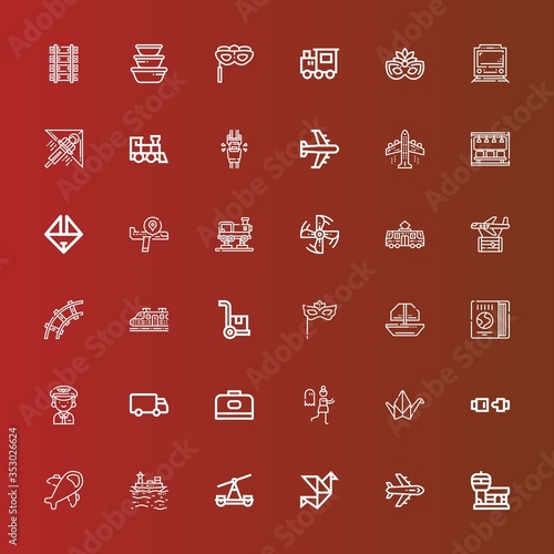 Editable 36 airplane icons for web and mobile