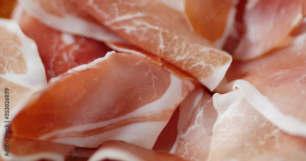 Delicious antipasto meat rotates slowly. Delicious antipasto meat rotates slowly.