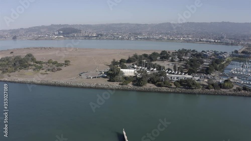  Berkeley Marina waterfront, Cesar Chavez park and surrounding area, Berkeley, California, aerial photo